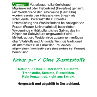 Mutterkraut + Weidenrinde 180 Kapseln Natur Pur ohne Zusatzstoffe