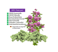 ROTKLEE 120 Kapseln Wechseljahre und Menopause - ZYKLUS & HARMONIE für die FRAU - 100% NATUR pur [ OHNE ZUSATZSTOFFE ]