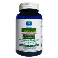 Hagebutte natürliches Vitamin-C 120 Pulver Kapseln