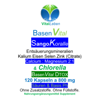 Basen Vital Sango Koralle + Citrate + Chlorella 120 Kapseln