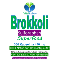 BROKKOLI Broccoli Sulforaphan & Indol-3-Carbinol 360 Kapseln - Antioxidantien & Vitamine C E K, B-Komplex + Calcium Magnesium Eisen Kalium Selen uvm [OHNE ZUSATZSTOFFE].