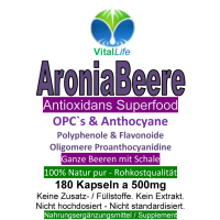 Aroniabeere OPC + Antioxidantien + Vitamine C+E+K - 180 Kapseln