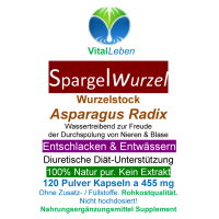 Spargel Spargelwurzel 120 Kapseln Asparagus, Shatavari NATUR ADAPTOGEN. OHNE Zusatzstoffe.