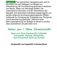 Spargel Spargelwurzel 120 Kapseln Asparagus, Shatavari NATUR ADAPTOGEN. OHNE Zusatzstoffe.