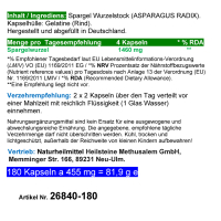 Spargel Spargelwurzel 720 Kapseln Asparagus, Shatavari NATUR ADAPTOGEN. OHNE Zusatzstoffe. 3 + 1 Rabatt.