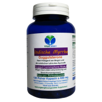 GUGGUL Indische MYRRHE 120 Kapseln - Ayurveda Guggulsterone EXTRA fein - Commiphora Mukul Premium Qualität. 100% NATUR PUR [OHNE ZUSATZSTOFFE - OHNE FÜLLSTOFFE]