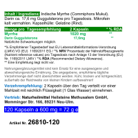 GUGGUL Indische MYRRHE 120 Kapseln - Ayurveda Guggulsterone EXTRA fein - Commiphora Mukul Premium Qualität. 100% NATUR PUR [OHNE ZUSATZSTOFFE - OHNE FÜLLSTOFFE]