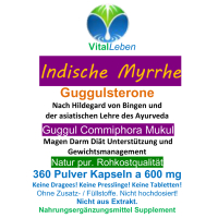 Guggul Indische Myrrhe Ayurveda Guggulsterone 360 Pulver Kapseln