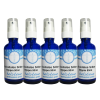 5x Kolloidales Silber 50 PPM 250ml (5x50ml) Sprühflaschen 7-tlg