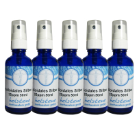 5x Kolloidales Silber 25 PPM 250ml (5x50ml) Sprühflaschen 7-tlg