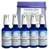 5x Kolloidales Silber 10 PPM 250ml (5x50ml) Sprühflaschen 7-tlg