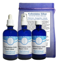 3x 100ml Kolloidales Silber & Spray 50 PPM (300ml) 7-tlg
