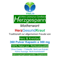 Echtes Herzgespann nach Hildegard von Bingen 360 Pulver Kapseln