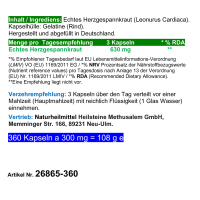 Echtes Herzgespann nach Hildegard von Bingen 360 Pulver Kapseln