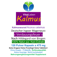 Kalmus-Wurzel nach Hildegard von Bingen 120 Pulver Kapseln