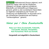 Kalmus-Wurzel nach Hildegard von Bingen 120 Pulver Kapseln
