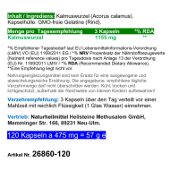 Kalmus-Wurzel nach Hildegard von Bingen 120 Pulver Kapseln