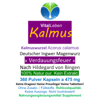 Kalmus-Wurzel nach Hildegard von Bingen 360 Pulver Kapseln