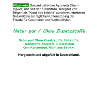 Galgant Galgantwurzel Siam Ingwer 120 Pulver Kapseln