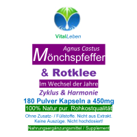 ROTKLEE & MÖNCHSPFEFFER 720 Kapseln - Hormon Balance Frauenleiden Wechseljahre Menopause - NATUR pur Isoflavone & Phytohormone. OHNE ZUSATZSTOFFE. ►12 Monate Vorrat. 3 + 1 Dose GRATIS!