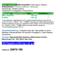 ROTKLEE & MÖNCHSPFEFFER 720 Kapseln - Hormon Balance Frauenleiden Wechseljahre Menopause - NATUR pur Isoflavone & Phytohormone. OHNE ZUSATZSTOFFE. ►12 Monate Vorrat. 3 + 1 Dose GRATIS!