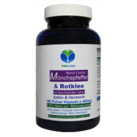 ROTKLEE & MÖNCHSPFEFFER 720 Kapseln - Hormon Balance Frauenleiden Wechseljahre Menopause - NATUR pur Isoflavone & Phytohormone. OHNE ZUSATZSTOFFE. ►12 Monate Vorrat. 3 + 1 Dose GRATIS!