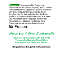 Frauenmantel 120 Kapseln Frauenmantelkraut - BALANCE & HARMONIE im monatlichen Rhythmus und weiblichen Zyklus. Natur pur. Ohne ZUSATZSTOFFE
