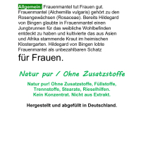 Frauenmantel 360 Kapseln Frauenmantelkraut - BALANCE & HARMONIE im monatlichen Rhythmus und weiblichen Zyklus. Natur pur. Ohne ZUSATZSTOFFE
