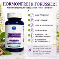 Traubensilberkerze 180 Kapseln Frauenpflanze für Lebensmitte, Wechseljahre, Menopause. Cimicifuga Black Cohosh. Hormonfrei. Kein Extrakt, nicht hochdosiert. NATUR pur. OHNE ZUSATZSTOFFE.