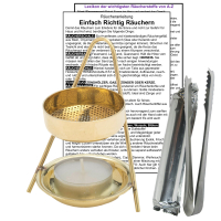 Räucherstövchen Messing Weihrauchbrenner 6-tlg Räucherset