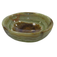 Naturstein Räucherschale grün braun Onyx ca. 7,5 cm