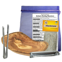 Räucherschale Oliven / Wurzel Holz 15-17cm Räucher Set 6 teilig