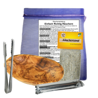 Räucherschale Oliven / Wurzel Holz 11-12cm Räucher Set 6 teilig