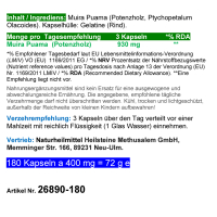 Potenzholz Muira Puama 720 Kapseln Potenzbaum ►3+1 GRATIS - Natur pur. OHNE ZUSATZSTOFFE!