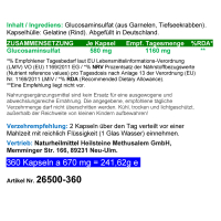 Glucosamin Glucosaminsulfat 360 Pulver Kapseln