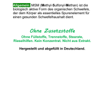 MSM Natürlicher organischer Schwefel Fit & Mobil 120 Pulver Kapseln