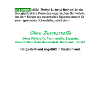 MSM Natürlicher organischer Schwefel Fit & Mobil 720 Pulver Kapseln