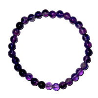 AMETHYST Armband Edelstein SCHMUCK 6mm Kugeln elastisches Kugelarmband