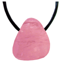 Rosenquarz Anhänger gebohrt ca. 2-3cm mit Band & Zertifikat