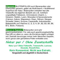 Blütenpollen - ganze Bienenpollen 360 Kapseln