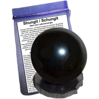 Schungit Shungit Kugel ca. 3cm + Sockel + Beschreibung & Täschchen