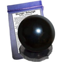 Schungit Shungit Kugel ca. 5cm + Sockel + Beschreibung & Täschchen