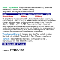 Ringelblume Sehkraft 180 Kapseln Augen-Vitamine Augenkraut Augenpflege Augendank Calendula - OHNE ZUSATZSTOFFE.