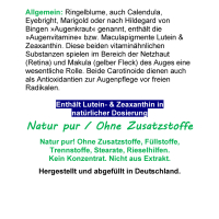 Ringelblume Sehkraft 720 (4x180) Augen-Vitamine Kapseln Augenkraut Augenpflege Augendank Calendula - OHNE ZUSATZSTOFFE. ►3 + 1 Dose GRATIS.