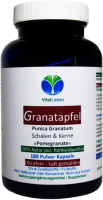 GRANATAPFEL 180 Kapseln Saft & Kerne 40% MEGA ANTIOXIDANTIEN, Ellagsäure, Polyphenole uvm. Natürliches MULTI-Vitamin-Mineral SUPERFOOD. KEIN EXTRAKT. KEIN SAFTPULVER. Nicht künstlich hochdosiert. 100% Natur pur. OHNE ZUSATZSTOFFE.