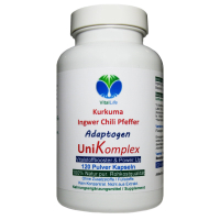 UniKomplex Kurkuma Ingwer Chili Pfeffer 120 Pulver Kapseln