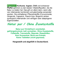 UniKomplex Kurkuma Ingwer Chili Pfeffer 180 Pulver Kapseln
