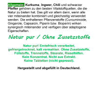 UniKomplex Kurkuma Ingwer Chili Pfeffer 360 Pulver Kapseln