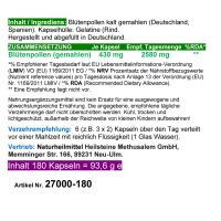 BLÜTENPOLLEN Bienen Pollen 180 Pulver Kapseln Vitamine Vitalstoffe Antioxidantien [Superfood der Natur]