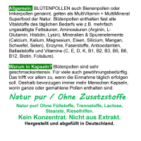 BLÜTENPOLLEN Bienen Pollen 360 Pulver Kapseln Vitamine Vitalstoffe Antioxidantien [Superfood der Natur]
